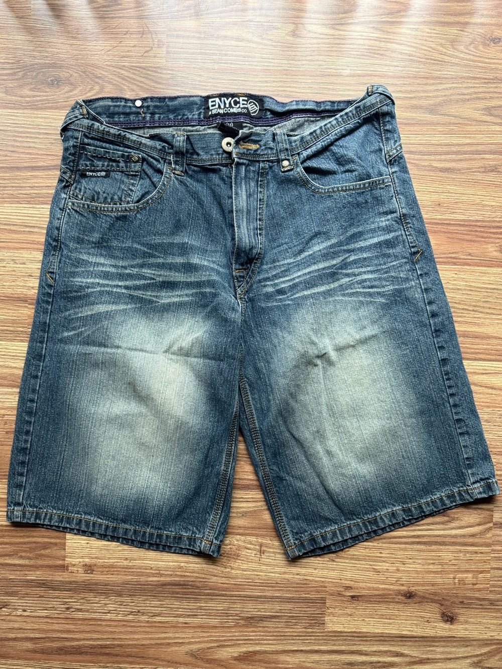 Enyce Men’s Denim Shorts - Washed Blue Fade